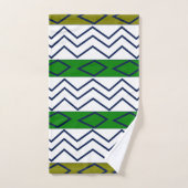 Groene Chevron Stripes Geometric Pattern Bad Handdoek (Handdoek)
