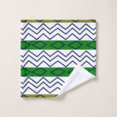 Groene Chevron Stripes Geometric Pattern Bad Handdoek (Wasdoekje)