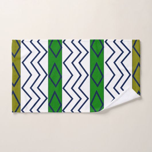 Groene Chevron Stripes Geometric Pattern Bad Handdoek (Handdoek)