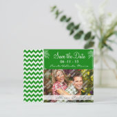 Groene Chevron Stripes; Zomerpalm Aankondigingskaart (Staand voorkant)