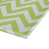 Groene Chevron Zigzag Gepersonaliseerd Monogram Snijplank (Hoek)
