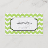 Groene chevron zigzag patroon stijlvol persoonlijk visitekaartje (Achterkant)