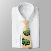 groene Chevy print uit de jaren 50 Stropdas (Gebonden)