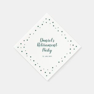 Groene Chic Confetti Moderne Pensioenfeest Servet