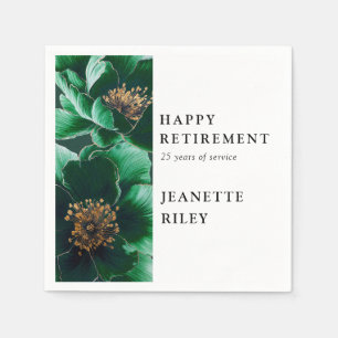 Groene Chic Elegante Moderne Bloemige Gelukkige Pe Servet