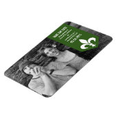 Groene Chic Flourish Banner sparen de Magnet van d Magneet (Linkerzijde)