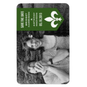 Groene Chic Flourish Banner sparen de Magnet van d Magneet (Verticaal)