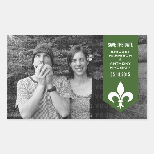 Groene Chic Flourish Banner sparen de Stickers van (Voorkant)