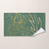 Groene Chic Gold Leaf-achtergrond Bad Handdoek (Handdoek)
