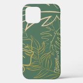 Groene Chic Gold Leaf-achtergrond Case-Mate iPhone Case (Achterkant)