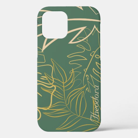 Groene Chic Gold Leaf-achtergrond Case-Mate iPhone Case (Achterkant)
