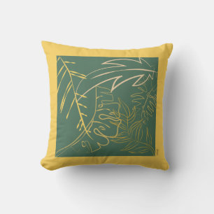 Groene Chic Gold Leaf-achtergrond Kussen