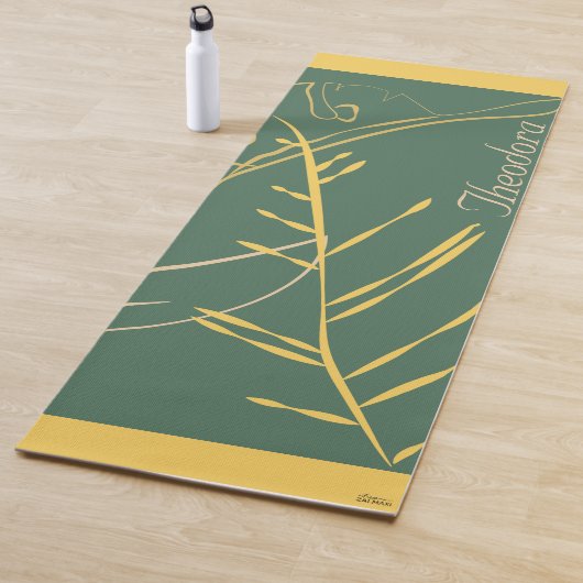 Groene Chic Gold Leaf-achtergrond Yogamat (In situ)