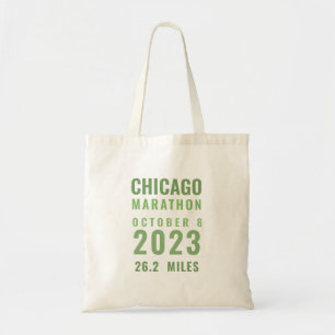 Groene Chicago Marathon 2023 Custom Text Canvas ta Tote Bag