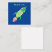 Groene Childish Space Rocket Informatiekaartje (Voorkant / Achterkant)