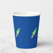 Groene Childish Space Rockets Papieren Bekers (Links)