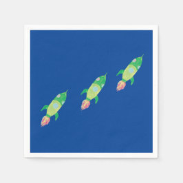 Groene Childish Space Rockets Servet