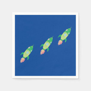 Groene Childish Space Rockets Servet