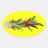 groene chili ovale sticker (Voorkant)