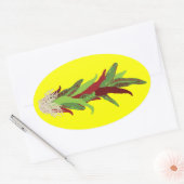groene chili ovale sticker (Envelop)