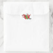 Groene Chili Pepper Design Ronde Sticker (Tas)