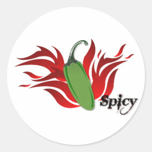 Groene Chili Pepper Design Ronde Sticker