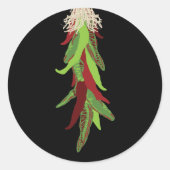 groene chili ronde sticker (Voorkant)
