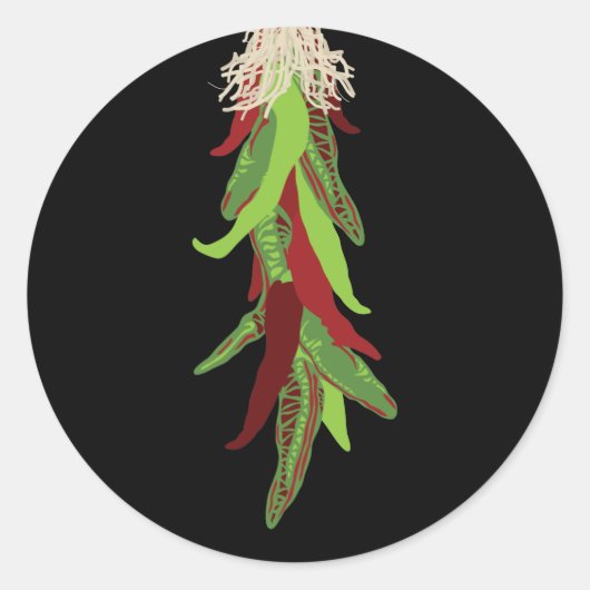 groene chili ronde sticker (Voorkant)