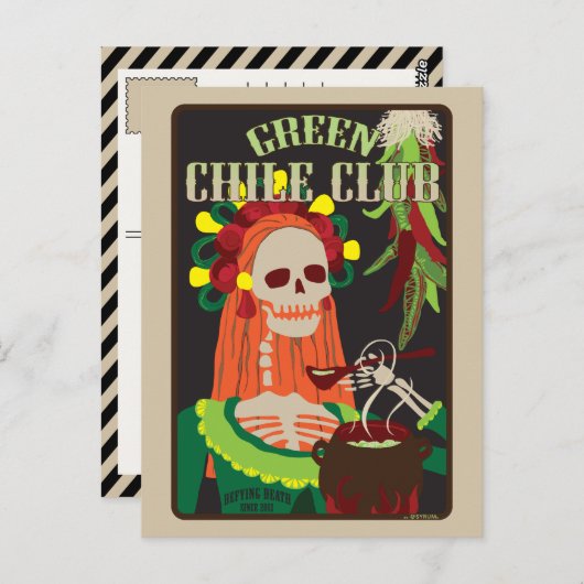 groene chilisclub briefkaart (Voorkant / Achterkant)