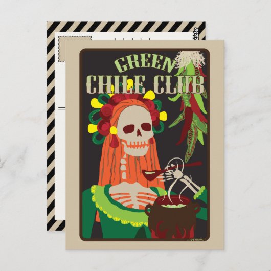 groene chilisclub briefkaart (Voorkant / Achterkant)