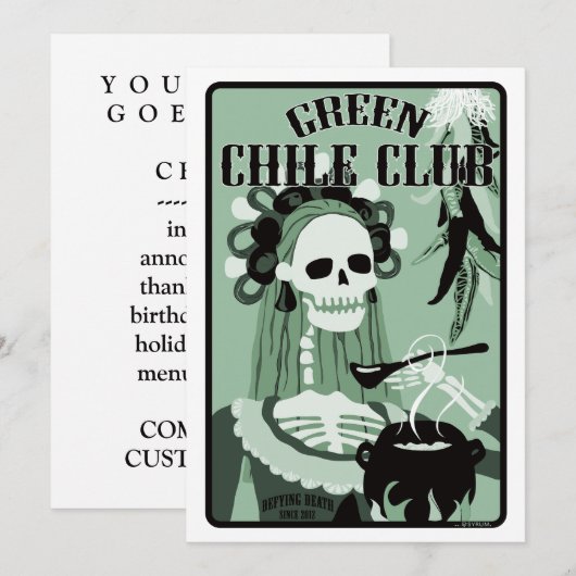 groene chilisclub kaart (Voorkant / Achterkant)