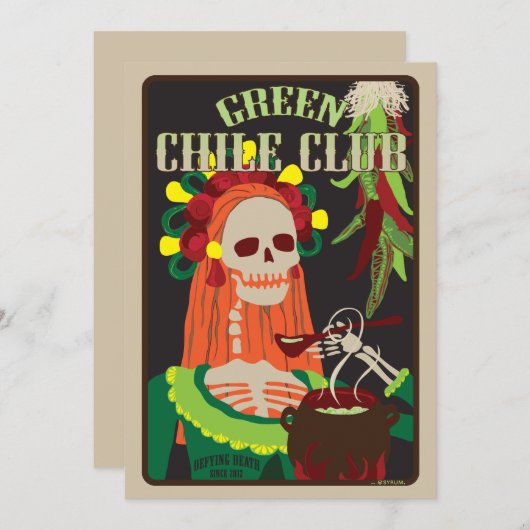 groene chilisclub kaart (Voorkant / Achterkant)