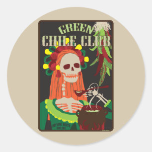 groene chilisclub ronde sticker