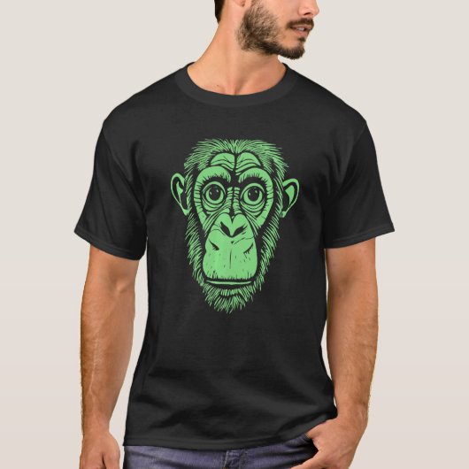 Groene chimpansee Ape not Monkey Cute Chimp T-shirt (Voorkant)