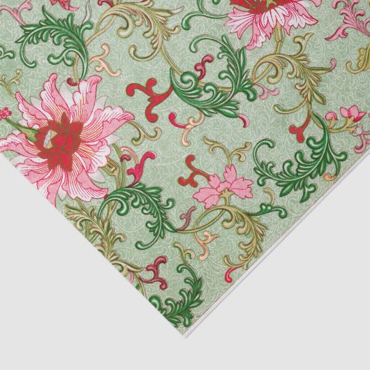 Groene Chinese Bloemen Decoupage Tissue Paper Tissuepapier (Detail)