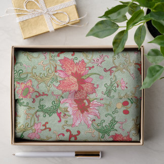 Groene Chinese Bloemen Decoupage Tissue Paper Tissuepapier