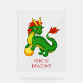 Groene Chinese Draak Acryl Bord (Voorkant)