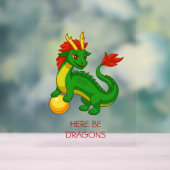 Groene Chinese Draak Acryl Bord (Neutraal)