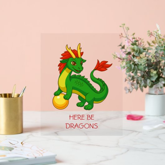 Groene Chinese Draak Acryl Bord (Huwelijk)
