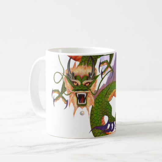 Groene Chinese Draak Koffiemok (Voorkant links)