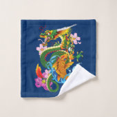 Groene Chinese Draak Koi Bad Handdoek (Wasdoekje)