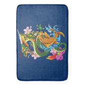 Groene Chinese Draak Koi Badmat (Voorkant Verticaal)