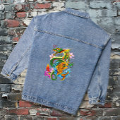Groene Chinese Draak Koi Denim Jacket