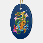 Groene Chinese Draak Koi Keramisch Ornament (Links)