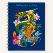 Groene Chinese Draak Koi Notitieboek (Voorkant)