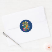 Groene Chinese Draak Koi Ronde Sticker (Envelop)