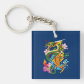 Groene Chinese Draak Koi Sleutelhanger (Voorkant)