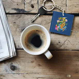 Groene Chinese Draak Koi Sleutelhanger