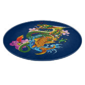 Groene Chinese Draak Koi Snijplank (Hoek)