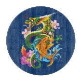 Groene Chinese Draak Koi Snijplank (Voorkant)